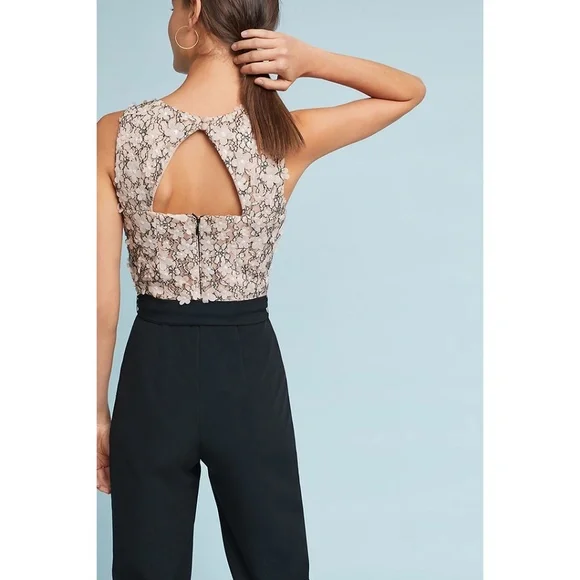 Anthropologie Eva Franco Amelia Jumpsuit Lace Floral Back Cutout - Picture 2 of 4